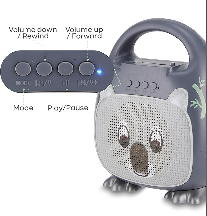 Singimals Kids Karaoke Speaker with Microphone - Unleash Your Child's Inner Superstar, Bluetooth v5.1, 12H Playtime, 5W Speaker, Multicolor LED Lighting, Kubby The Koala