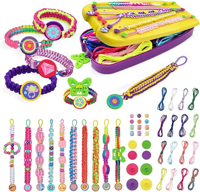 civan Friendship Bracelet Making Kit - Crafts for Kid Girls Toys Ages 8-13, String Bracelet Maker Tool with Beads - Kids Jewelry-Making Kit Christmas Birthday Gift for Girls 6 7 8 9 10 11 12 13