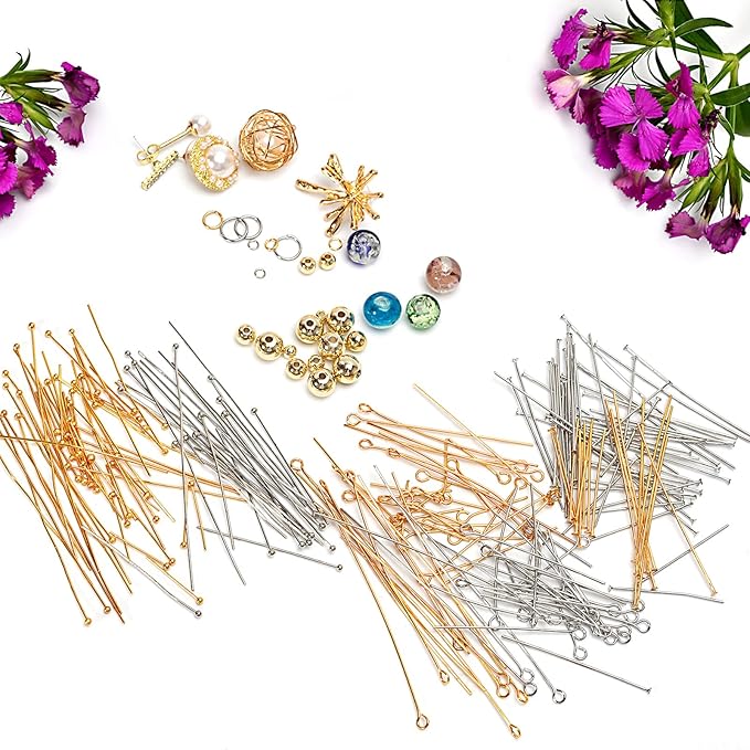 260pcs 18K Gold Filled Eye Pins Non Tarnish Craft Earring Bracelet Jewelry Making Accessories Supplies (20mm (0.78in, Gold-Eye Pin)