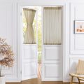 Tollpiz Short Sheer Door Curtain Closet Linen Textured Curtain Sheers Doorway Light Filtering Voile Patio Glass Door Rod Pocket Curtains French Door, 54 x 54 inches Long, Taos Taupe, Set of 1 Panel