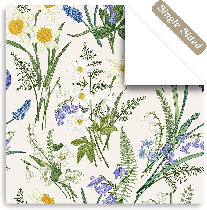 24 Sheets 12 Designs Scrapbook Paper Pad,6"×6” Single-Sided Decopodge Craft Cardstock Paper, Christmas Scrapbooking DIY Decorative Background Cardmaking Supplies.Flowers