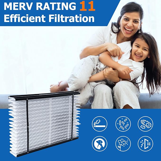 210 Replacement Filter Compatible with AprilAire Whole House Air Purifier 1210, 1620, 2210, 2216, 3210, 4200 Furnace Air Purifier, MERV 11 Filters, Size: 20x25x4, 2 Pack