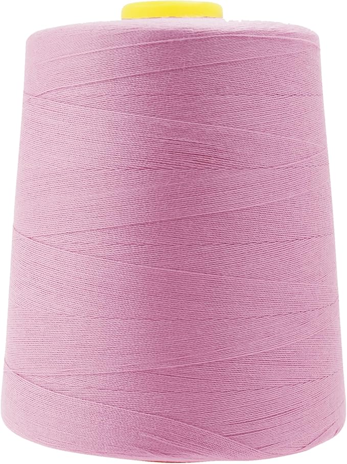 Mandala Crafts 4 Pack of Serger Threads Cones Spools - 20S/2 24000 Yards Polyester Dusty Rose Threads for Sergers Machine and Overlock Quilting Sewing Machine
