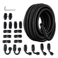 EVIL ENERGY 6AN Fuel Line Kit, 6AN Nylon Braided Fuel Line Hose Fitting Kit CPE 16FT Black
