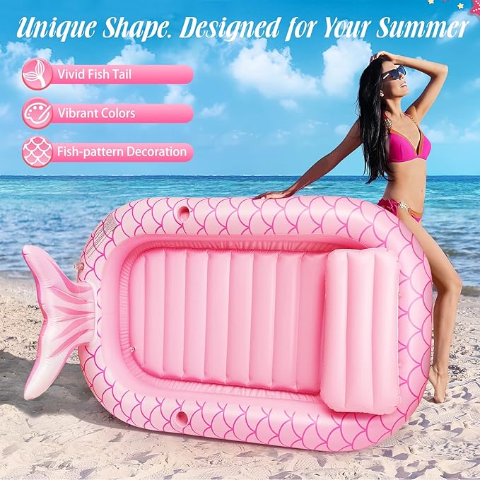 HeySplash Pool Lounger Float for Adult, Inflatable Pool Floats Bed Cooling Contour Lounger Rafts, Water Rafts for Lake, Outdoor Beach Pool Party