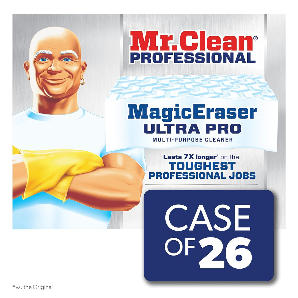 P&G Professional Mr. Clean Magic Eraser, Multi-Purpose Cleaner, 26 Count, Cleaning Sponge, Commercial Cleaning Supply, Commercial Grease Cleaner