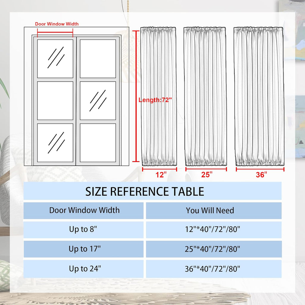 DWCN French Door Curtains – Rod Pocket Thermal Blackout Curtain for Doors with Glass Window, Kitchen and Patio Doors for Privacy, 12 X 72 Inches Long, 1 Curtain Panel with Tieback, Navy Blue