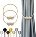 Hion Magnetic Curtain Tiebacks Beige 2pcs, Curtain Tiebacks Buckles Holdbacks Holders Hooks Clip for Home Bedroom Office Decorative Curtain