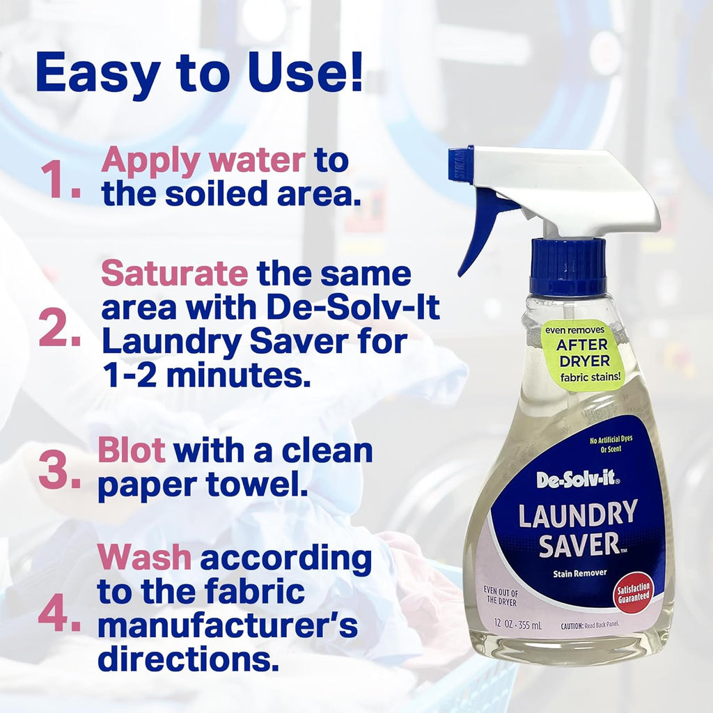 De-Solv-it Orange-Sol Laundry Saver, Instant Stain Remover for Laundry, Hair and Skin-Safe (12-Ounce)