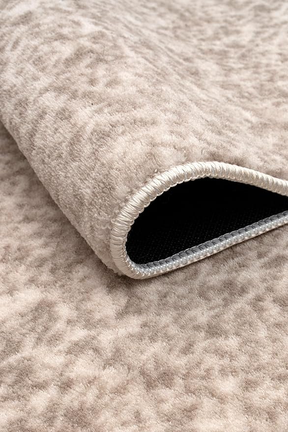 Non-Slip Washable 5x7 Abstract Mink Beige Area Rugs for Living Room Bedroom, Ultra Soft Bedside Rug, Indoor Floor Carpet for Kids Girls and Boys, Dorms, Nursery Rooms, Non-Skid Area Rug, 5' x 7'