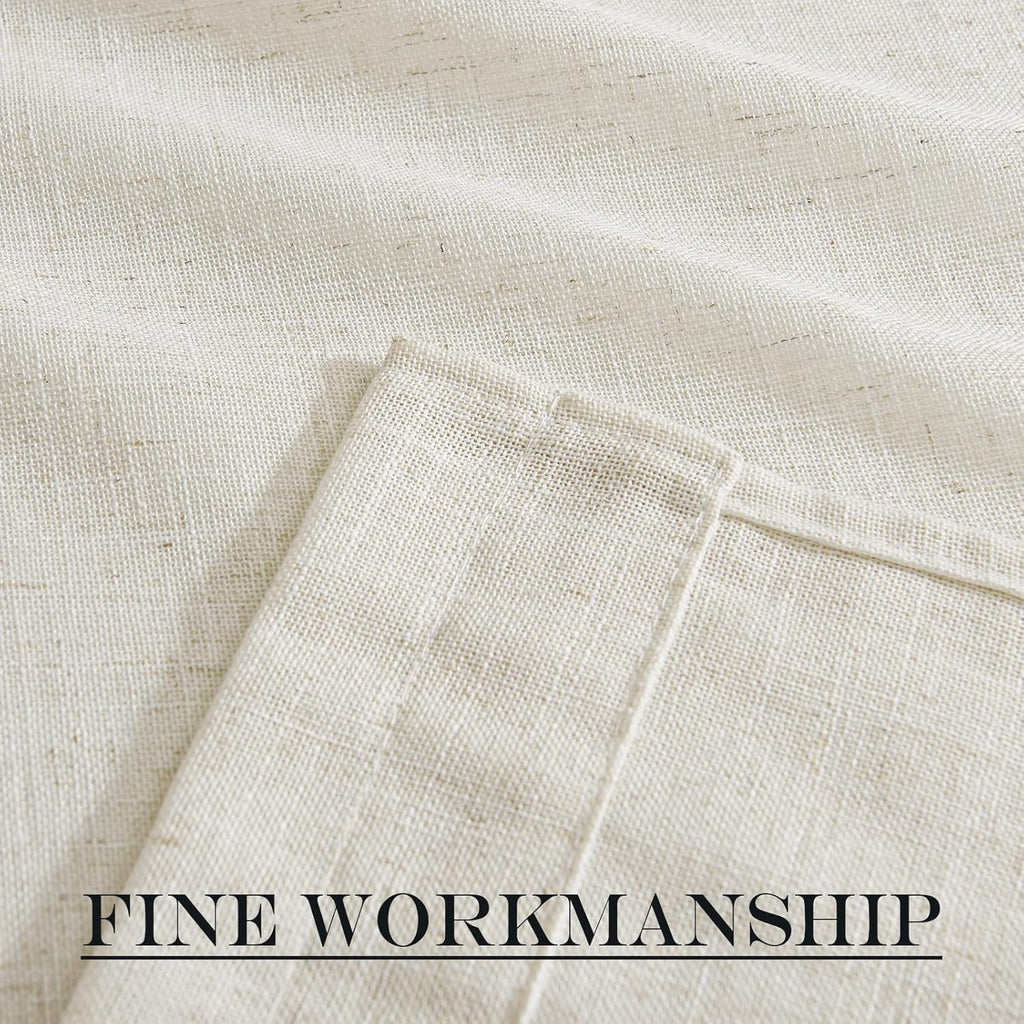 NICETOWN Front Door Curtain - Soft Beige Linen Weave Pattern Door Shade for Windows Light Filtering Rod Pocket French Window Cover for Entryway/Garage with Tieback, 1 Panel, 26" W x 40" L