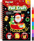 FUNNYB&G Foil Craft Activity for Kids: Foil Art Christmas DIY Toy Kit, No Mess Creative Travel Supply Set, Idea Birthday Christmas Valentine Gift for Girl Boy Children 4 5 6 7 8 9 Year Old