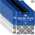 Nordic Pure 20x20x1 (Actual Size: 19 1/2 x 19 1/2 x 3/4) Furnace Air Filters MERV 12 Pleated Plus Carbon 24 Pack