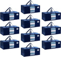 VENO 10 Pack Moving Bags Extra Large Storage Bags for College Move-In, Heavy-Duty Storage Totes, Packing Boxes, and Wardrobe Moving Supplies - Durable Laundry Bags for Clothes (Blue w/Window, 10 Pack)