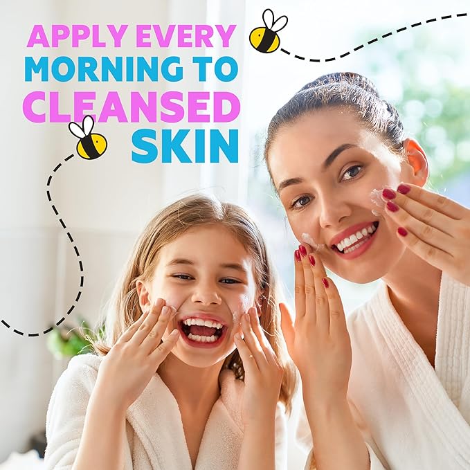 Kid Face Sunscreen Moisturizer with SPF – SPF 30 Mineral Face Sunscreen – Lightweight, Non-Greasy, Reef-Safe with Zinc Oxide & Niacinamide – Broad-Spectrum UV Protection – Daily Moisturizer for Kids