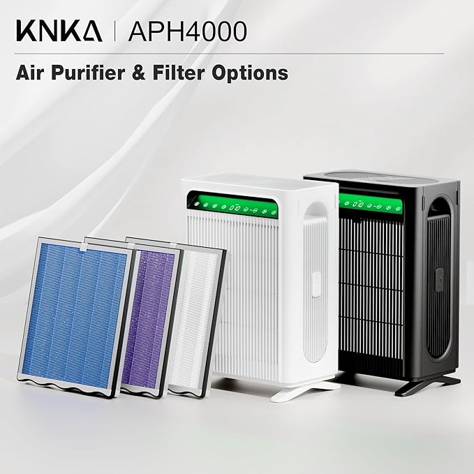 KNKA Air Purifier Replacement Filter for APH4000, 2-Pack HEPA & Activated Carbon Filters, Blue
