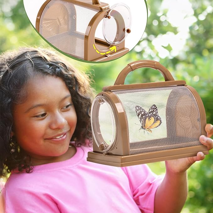 ROBOTIME Explorer Kit & Bug Catcher Kit for Kids, 12PCS Bug Catching Kit, Outdoor Bug Collection with Kids Binoculars, Butterfly Net, Insect Box, Magnifying Glass and Compass Watch for Toddlers 3-12