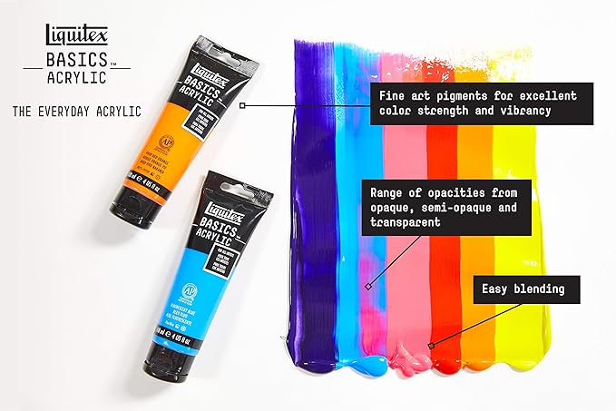 Liquitex BASICS Acrylic Paint, 250ml (8.45-oz) Tube, Primary Yellow