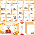 Yexiya Thanksgiving Charades Game for Family Party - 310 Cards with 1 Min Sand Timer & Blank Cards Turkey Day Family Game for Adults Groups