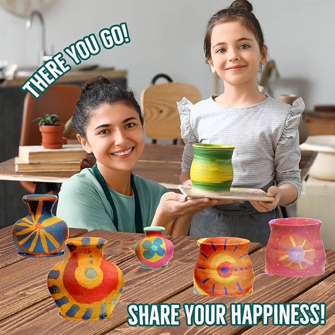 Insnug Pottery Wheel for Kids - Complete Pottery Kit for Beginners, Upgraded Sculpting Clay Tools, Air Dry Clay & Arts Supplies, Mini Pottery Wheel Crafts Kits for Kids Girls Boys Ages 8-12
