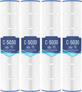 C5030 Pool Filter Cartridges, Compatible with Hayward SwimClear C5030, C5020, C5025, Replaces Hayward CX1280XRE, Pleatco PA131-PAK4, Unicel C-7494, Filbur FC-1227, 131 sq. ft, 4-Pack