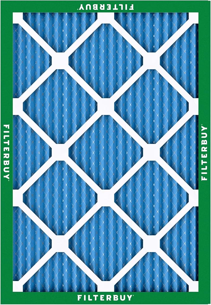 Filterbuy 28x30x1 Air Filter MERV 13 Optimal Smoke & Allergy Defense (3-Pack), Electrostatic Pleated HVAC AC Furnace Filters Replacement, Made in USA (Actual Size: 27.75 x 29.75 x 0.75)