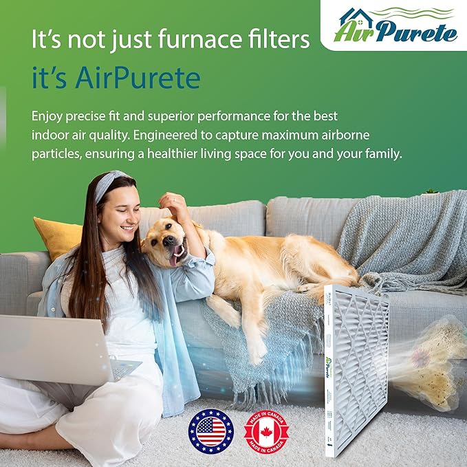 20x20x1 Air Filters | AirPurete AP-3M20201 HVAC AC Furnace Air Filters | Actual Size: 19.50" x 19.50" x 0.75" | MERV 8, MPR 600 (Pack of 4)