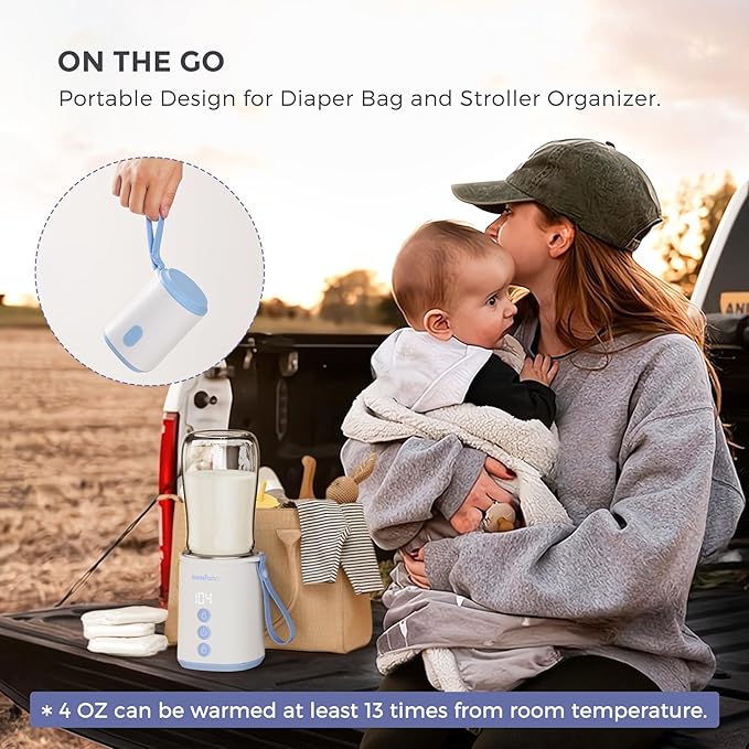 Portable Bottle Warmer, Travel Baby Bottle Warmer for Breastmilk On The Go, Leak-Proof, 2 Modes Fast Heating