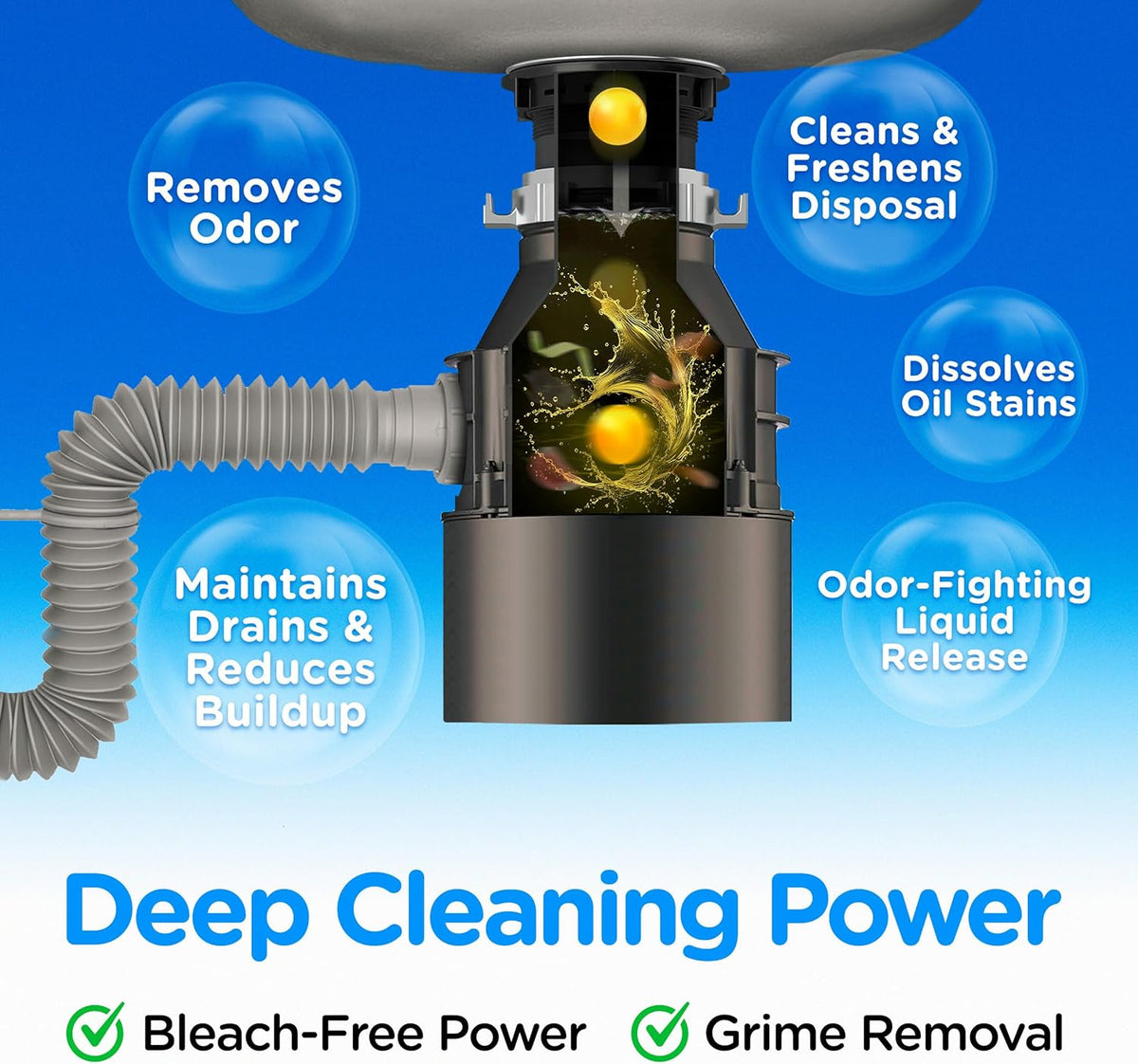 COMPAC HOME Plink Garbage Disposal Cleaner and Deodorizer, Air Fresheners for Garbage Disposal, Orange Scent, Home Cleaning Products for Kitchen Sink and Clogged Drains, 20 Count (Pack of 1)
