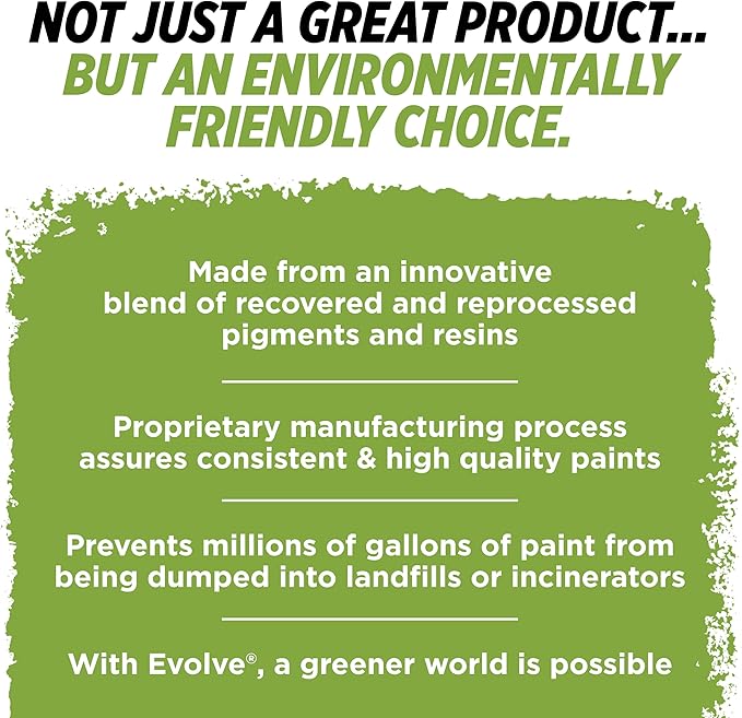 EVOLVE Paint & Primer: Environment-friendly, Low Sheen with One-coat Coverage for Interior & Exterior surfaces (Antique White, 5-Gallon)