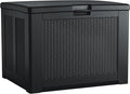 Rubbermaid Medium Resin Outdoor Storage Deck Box (74 Gal), Weather Resistant, Black, Deck Organization for Home/Backyard/Pool Chemicals/Toys/Garden Tools/Porch/Patio Cushions