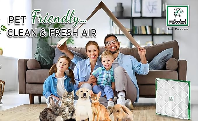 20x25x1, 1Pcs ECO POWER Air Filter MERV 10, Pleated HVAC AC Furnace Air Filters Replacement, Comparable to MPR 1000 & FPR 7 (Actual Size: 19.6 x 24.6 x 0.75 Inches), SB3332