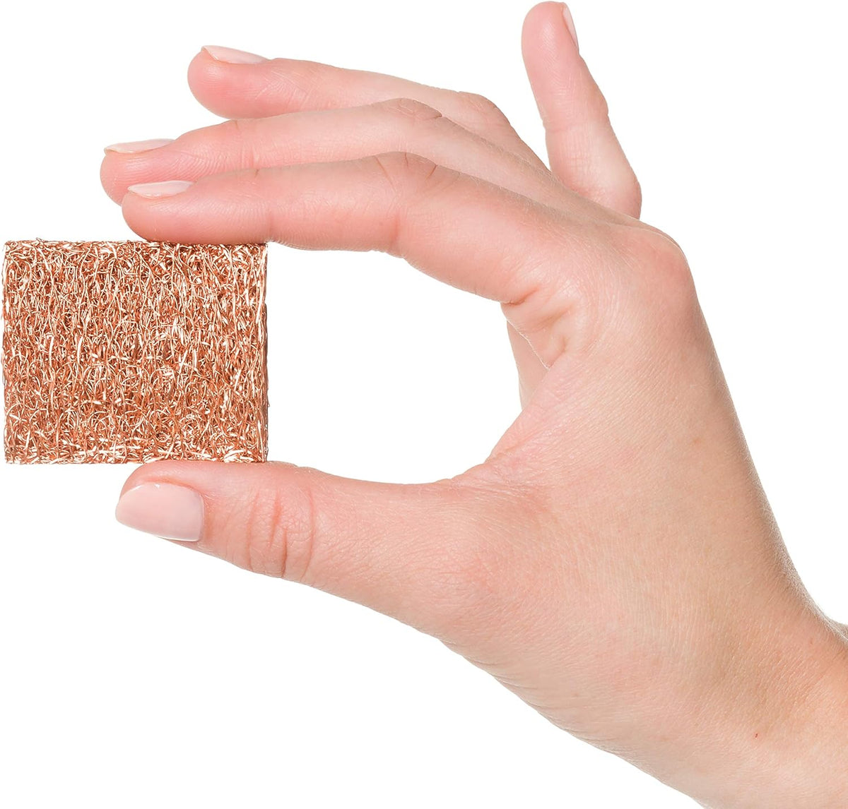 Redecker Copper Thread Mini Scrubber, 2 x 1-5/8 inches, Non-Abrasive Scouring Pad, Scrubber for Cleaning Small Areas, Surfaces, Edges, and Hard to Reach Corners, Made in Netherlands