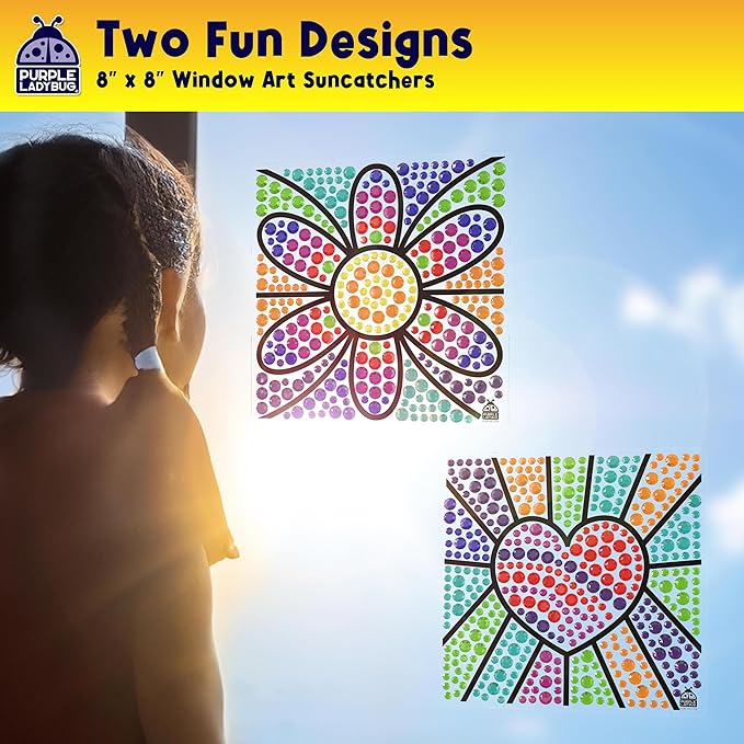 SUNGEMMERS DIY Gem-Sticker Window Diamond Art Suncatcher Kits - Stocking Stuffers for Kids 8-12, Birthday Gifts for 6 7 8 9 10 11 12 Year Old Girls & Boys, Fun Arts & Crafts for Kids Ages 8-12 6-8