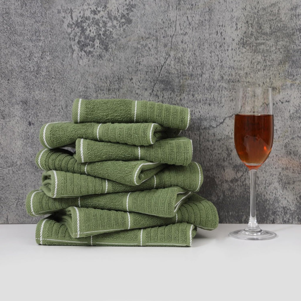 Glynniss Kitchen Towels and Dishcloths Set, Four Kitchen Dish Towels 16x26 Inches, Four Absorbent Dish Cloths for Washing Dishes 12x12 Inches, Cleaning and Drying for Everyday Use Pack of 8 (Pink)