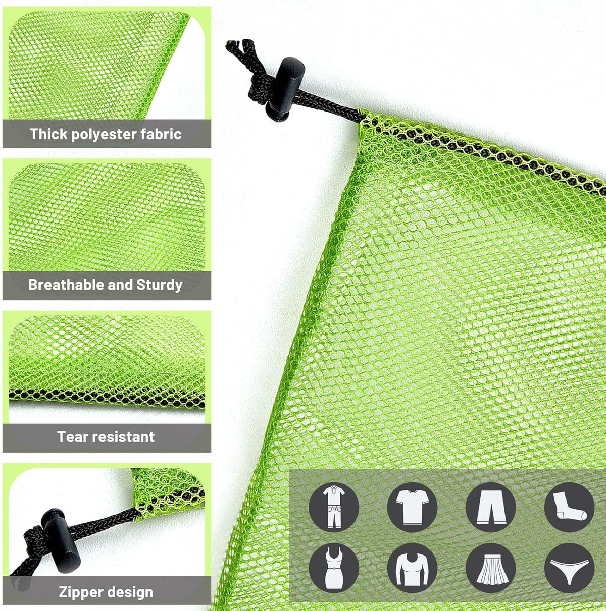 Berlune 12 Pcs Large Laundry Bag Colorful Extra Large Mesh Laundry Bag Bulk with Drawstring Heavy Duty Mesh Machine Washable Drawstring Pouch (38 * 26in)