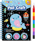 FUNNYB&G Foil Art Craft Activity for Kids - Gift for Girls Boys Crafts for Kids Fun Art Supplies DIY Creative Travel Toy, Birthday Gift Party Favor Toys for Girls Boys 4 5 6 7 8 9 Years Old(Ocean)