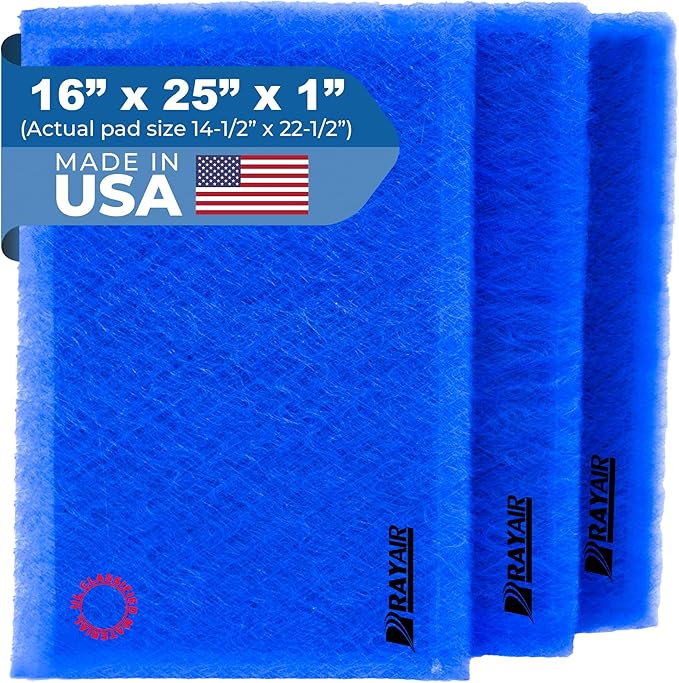 RayAir Supply 16x25 Replacement Filter Pads Compatible with Dynamic Air Cleaner 16X25 Refill (3 Pack), Made in USA