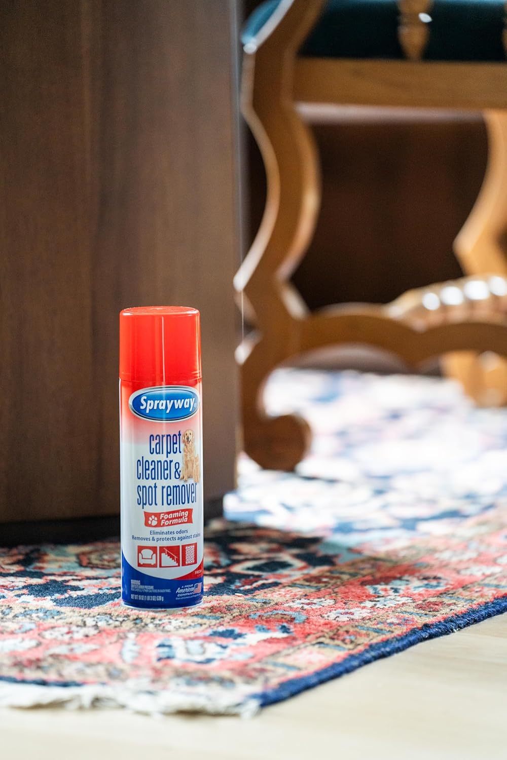 Sprayway Carpet Cleaner (Pet), 19oz | Removes Pet Stains & Odors, Foaming Action | Deep Cleans Carpets & Upholstery | Fresh Scent, Quick-Drying Formula