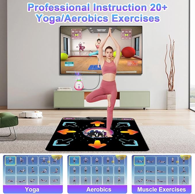Dance Mat for Kids and Adults,Electronic Dance Mats for TV,Musical Dance Game Mat for Girls Boys with AR Camera,Birthday/Christmas Day Gifts for Kids Adults