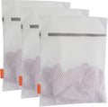 Polecasa 3Pcs 12 x 16 Inches Extra Durable 125g Diamond Mesh Laundry Bags with Sturdy Zipper for Delicates, Protect Clothes in Washing Machine, Laundry Room Essentials for College, Dorm (3 Medium)