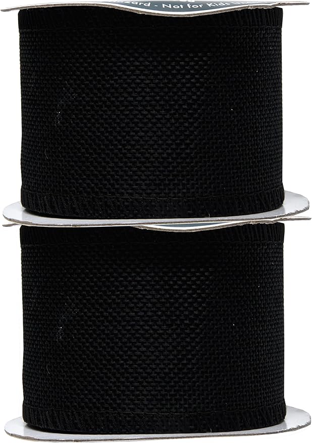 Mandala Crafts Black Burlap Ribbon 2.5 Inches Wide Jute Ribbons for Crafts - 20 Yds Roll Rustic Burlap Wrap Trim Ribbons for Wreaths Bows Wedding Party Decoration