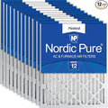 Nordic Pure 20x25x2 (Actual Size: 19 1/2 x 24 1/2 x 1 3/4) Pleated MERV 12 Air Filters 12 Pack