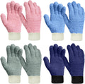 MIG4U Microfiber Dusting Gloves Washable Reusable Cleaning Mittens Gloves Kitchen House Cleaning Car Blinds Multicolor 4 Pairs L/XL