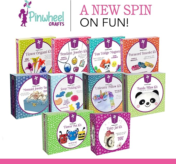 Pinwheel Crafts Pendant Jewelry Making Kit for Girls 8-12+ Years, Necklace and Bracelet Making Kit for Kids – Single Craft to Create Multiple Necklace & Bracelet for Teens with 200 Designs