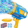 BOMOCO Bubble Gun,125 Holes Bubble Machine Bubbles for Kids Age 3-12,Bubble Blaster Gun with Bubble Solution Summer Outdoor Bubble Toys Birthday Wedding Halloween Party Favors Gifts Bubble Maker,Blue