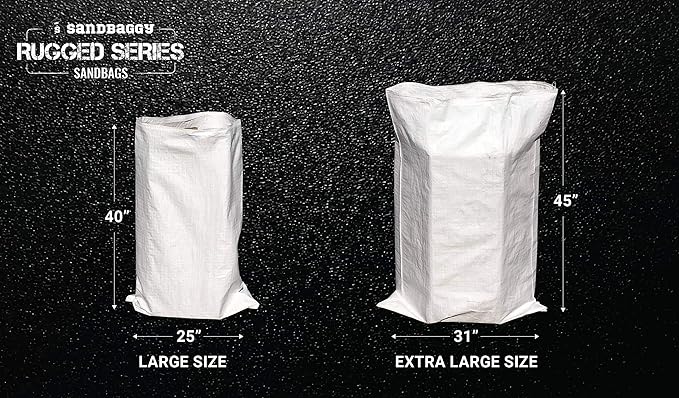 Sandbaggy Large Sandbags - Size: 31" x 45" - Thick Heavy Duty Contractor Bags, Heavy Duty Garbage Bags, Dumpster Bag, Construction Trash Bags, Contractor Bags 6 mil (100)