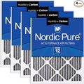Nordic Pure 20x30x1 (Actual Size: 19 5/8 x 29 5/8 x 3/4) Furnace Air Filters MERV 12 Pleated Plus Carbon 4 Pack