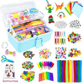 VLUSSO Arts and Crafts Supplies for Kids DIY Craft Kits Art Supplies Materials Kids Crafts Set with Pipe Cleaners Craft Box Preschool Homeschool Toys Gift for Boys and Girls Age 4 5 6 7 8
