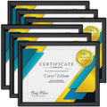 Langdon House 8.5x11 Certificate Frames Set (Black, 6 Pack) Distinguished Edging for Classic Style, Richland Collection